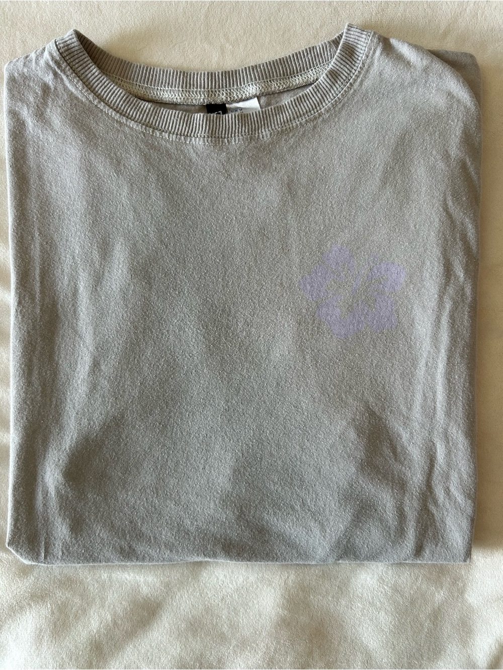 H&M Women’s  Graphic Tee with Subtle Lavender Floral Accent